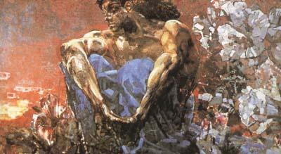 Mikhail Vrubel Seated Demon (mk19) Norge oil painting art
